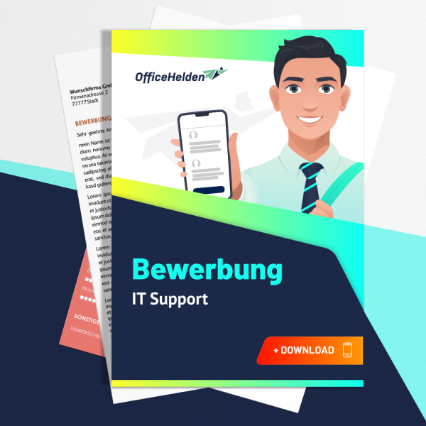 Bewerbung IT Support Komplettpaket I + 20 Designs I Anschreiben, Deckblatt, tabellarischer Lebenslauf & Motivationsschreiben