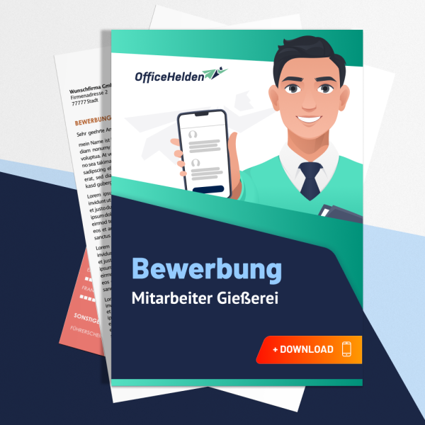 Bewerbung Mitarbeiter Gießerei Komplettpaket I + 20 Designs I Anschreiben, Deckblatt, tabellarischer Lebenslauf & Motivationsschreiben