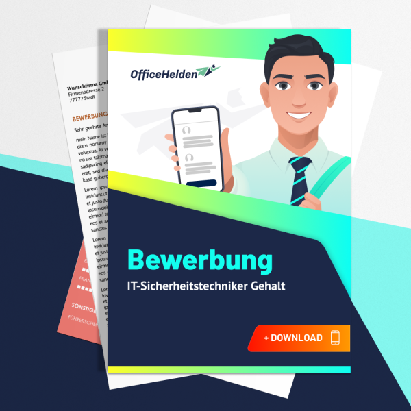 Bewerbung IT-Sicherheitstechniker Gehalt Komplettpaket I + 20 Designs I Anschreiben, Deckblatt, tabellarischer Lebenslauf & Motivationsschreiben