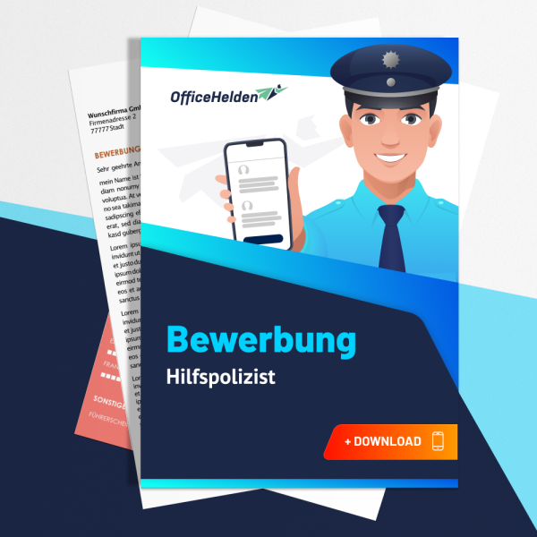 Bewerbung Hilfspolizist Komplettpaket I + 20 Designs I Anschreiben, Deckblatt, tabellarischer Lebenslauf & Motivationsschreiben