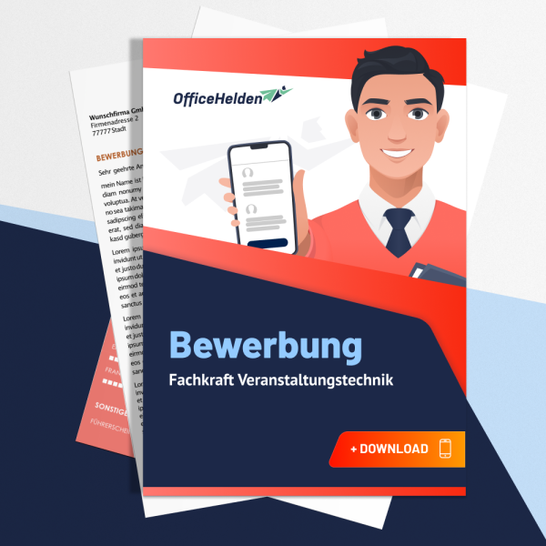 Bewerbung Fachkraft Veranstaltungstechnik Komplettpaket I + 20 Designs I Anschreiben, Deckblatt, tabellarischer Lebenslauf & Motivationsschreiben