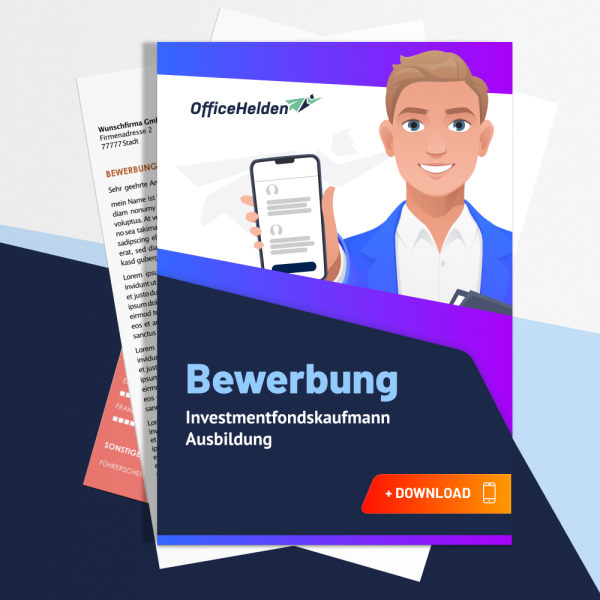 Bewerbung Investmentfondskaufmann Ausbildung Komplettpaket I + 20 Designs I Anschreiben, Deckblatt, tabellarischer Lebenslauf & Motivationsschreiben