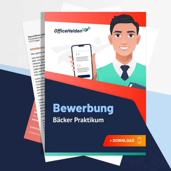 Bewerbung Bäcker Praktikum Komplettpaket I + 20 Designs I Anschreiben, Deckblatt, tabellarischer Lebenslauf & Motivationsschreiben