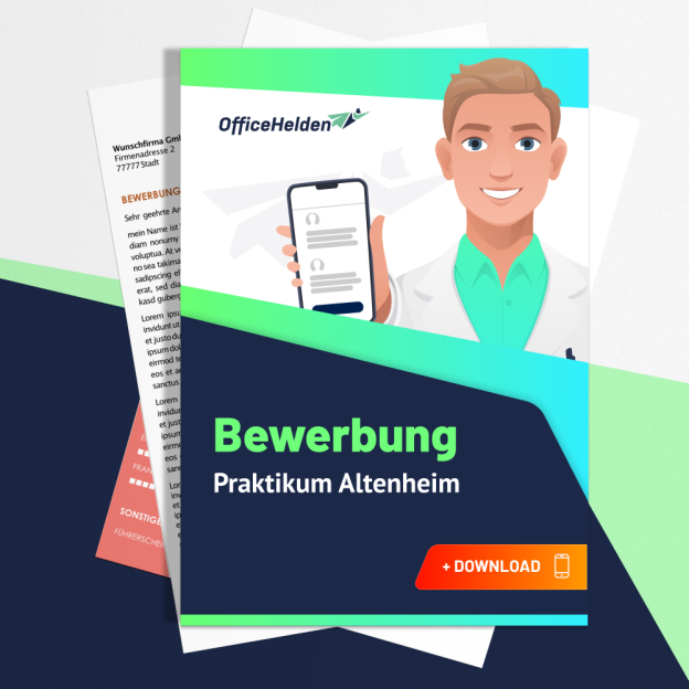 Bewerbung Praktikum Altenheim Komplettpaket I   20 Designs I Anschreiben, Deckblatt ...