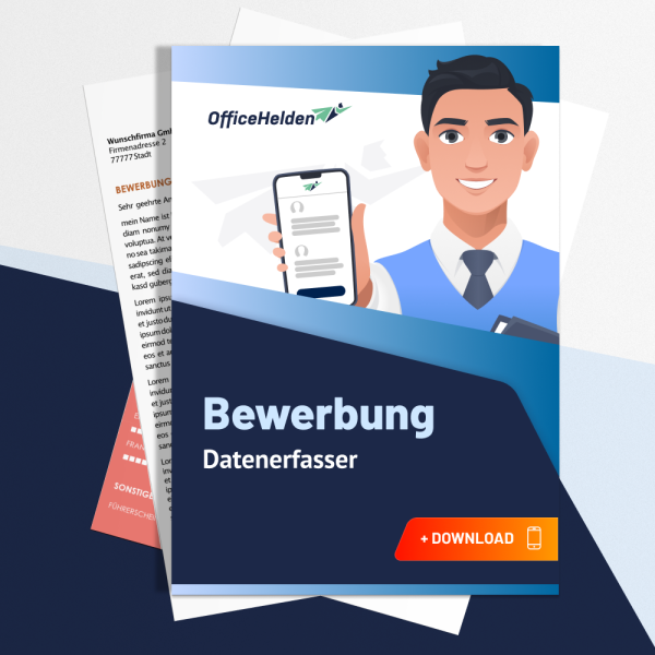 Bewerbung Datenerfasser Komplettpaket I + 20 Designs I Anschreiben, Deckblatt, tabellarischer Lebenslauf & Motivationsschreiben