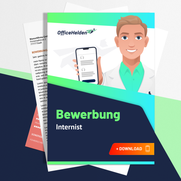 Bewerbung Internist Komplettpaket I + 20 Designs I Anschreiben, Deckblatt, tabellarischer Lebenslauf & Motivationsschreiben