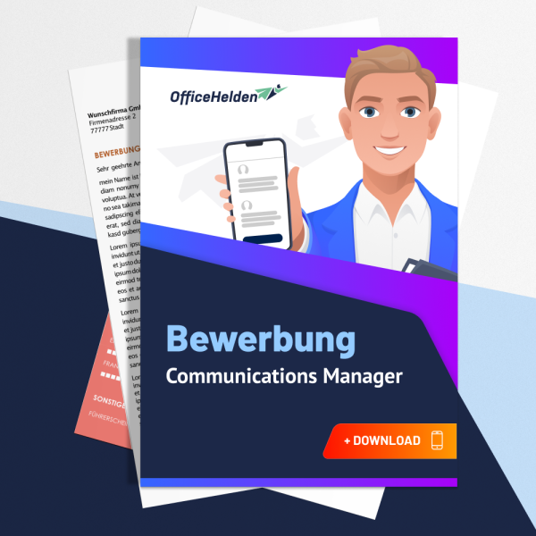 Bewerbung Communications Manager Komplettpaket I + 20 Designs I Anschreiben, Deckblatt, tabellarischer Lebenslauf & Motivationsschreiben