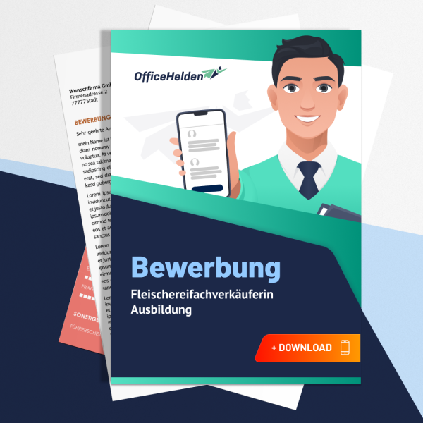 Bewerbung Fleischereifachverkäuferin Ausbildung Komplettpaket I + 20 Designs I Anschreiben, Deckblatt, tabellarischer Lebenslauf & Motivationsschreiben