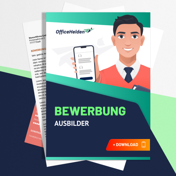 Bewerbung Ausbilder Komplettpaket I + 20 Designs I Anschreiben, Deckblatt, tabellarischer Lebenslauf & Motivationsschreiben