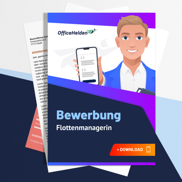 Bewerbung Flottenmanagerin Komplettpaket I + 20 Designs I Anschreiben, Deckblatt, tabellarischer Lebenslauf & Motivationsschreiben