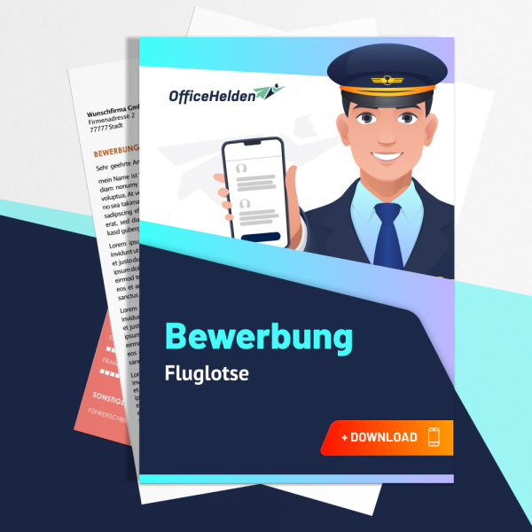 Bewerbung Fluglotse Komplettpaket I + 20 Designs I Anschreiben, Deckblatt, tabellarischer Lebenslauf & Motivationsschreiben