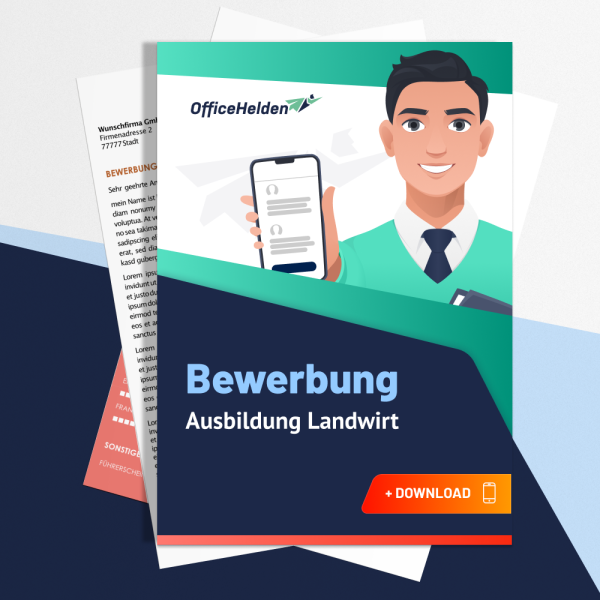 Bewerbung Ausbildung Landwirt Komplettpaket I + 20 Designs I Anschreiben, Deckblatt, tabellarischer Lebenslauf & Motivationsschreiben