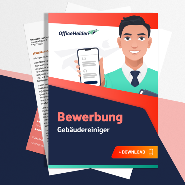 Bewerbung Gebäudereiniger Komplettpaket I + 20 Designs I Anschreiben, Deckblatt, tabellarischer Lebenslauf & Motivationsschreiben