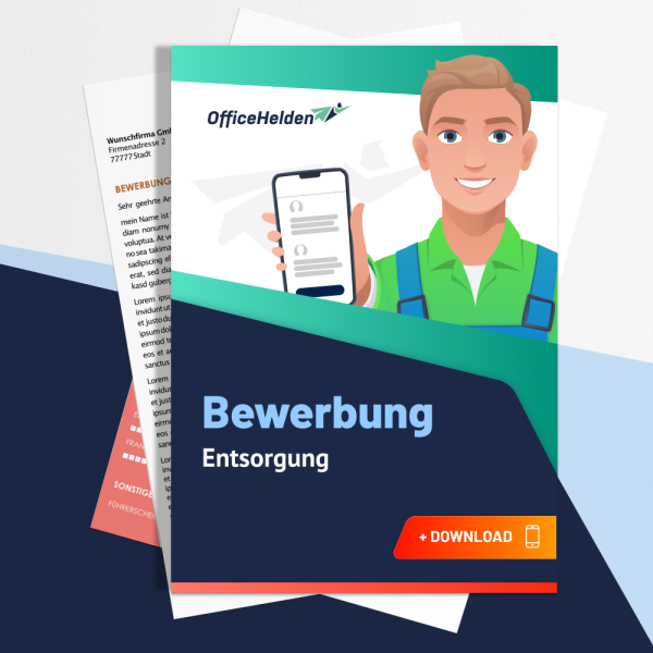 Bewerbung Entsorgung Komplettpaket I + 20 Designs I Anschreiben, Deckblatt, tabellarischer Lebenslauf & Motivationsschreiben