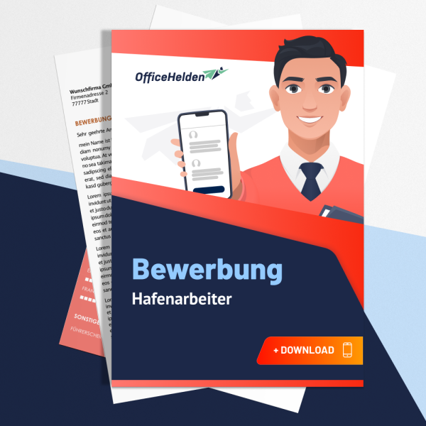 Bewerbung Hafenarbeiter Komplettpaket I + 20 Designs I Anschreiben, Deckblatt, tabellarischer Lebenslauf & Motivationsschreiben