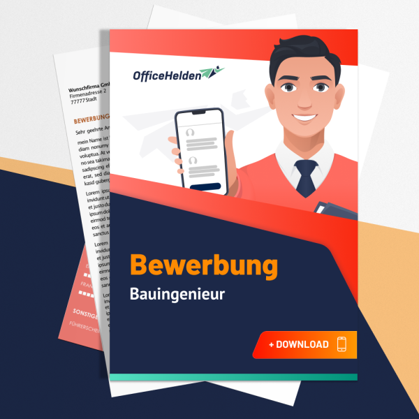 Bewerbung Bauingenieur Komplettpaket I + 20 Designs I Anschreiben, Deckblatt, tabellarischer Lebenslauf & Motivationsschreiben