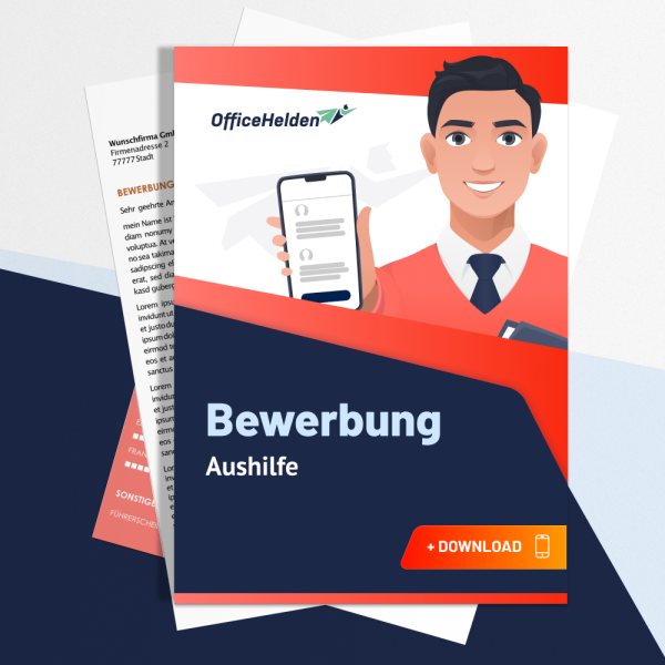 Bewerbung Aushilfe Komplettpaket I + 20 Designs I Anschreiben, Deckblatt, tabellarischer Lebenslauf & Motivationsschreiben