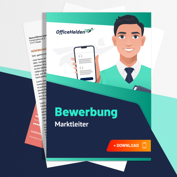 Bewerbung Marktleiter Komplettpaket I + 20 Designs I Anschreiben, Deckblatt, tabellarischer Lebenslauf & Motivationsschreiben