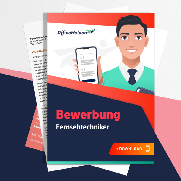 Bewerbung Fernsehtechniker Komplettpaket I + 20 Designs I Anschreiben, Deckblatt, tabellarischer Lebenslauf & Motivationsschreiben