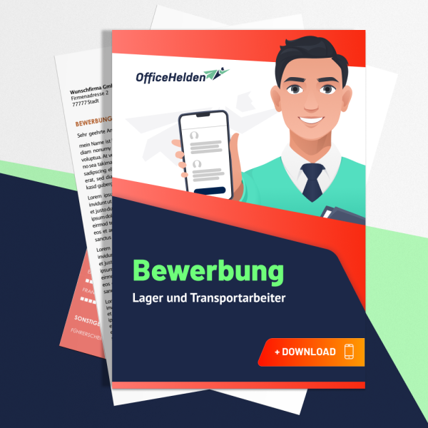 Bewerbung Lager und Transportarbeiter Komplettpaket I + 20 Designs I Anschreiben, Deckblatt, tabellarischer Lebenslauf & Motivationsschreiben