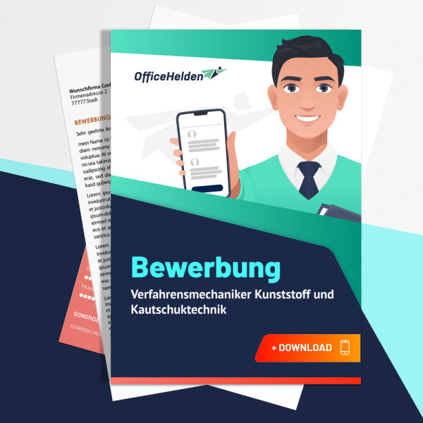 Bewerbung Verfahrensmechaniker Kunststoff und Kautschuktechnik Komplettpaket I + 20 Designs I Anschreiben, Deckblatt, tabellarischer Lebenslauf & Motivationsschreiben