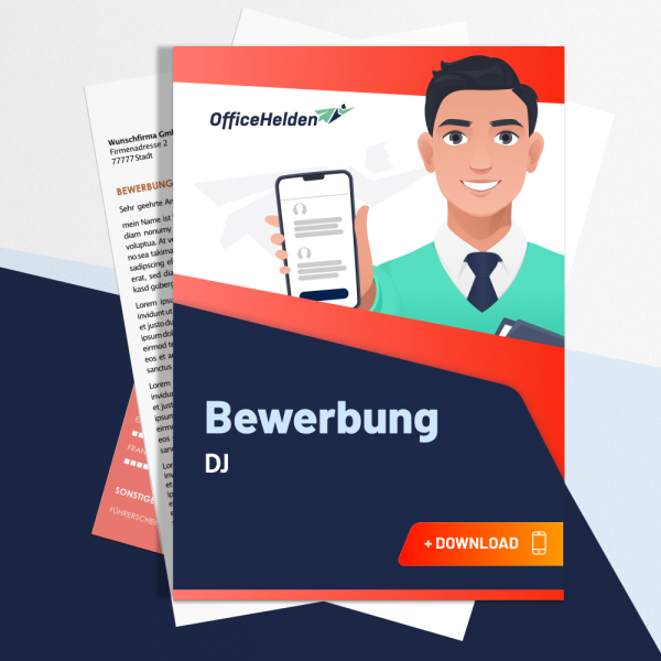 Bewerbung DJ Komplettpaket I + 20 Designs I Anschreiben, Deckblatt, tabellarischer Lebenslauf & Motivationsschreiben