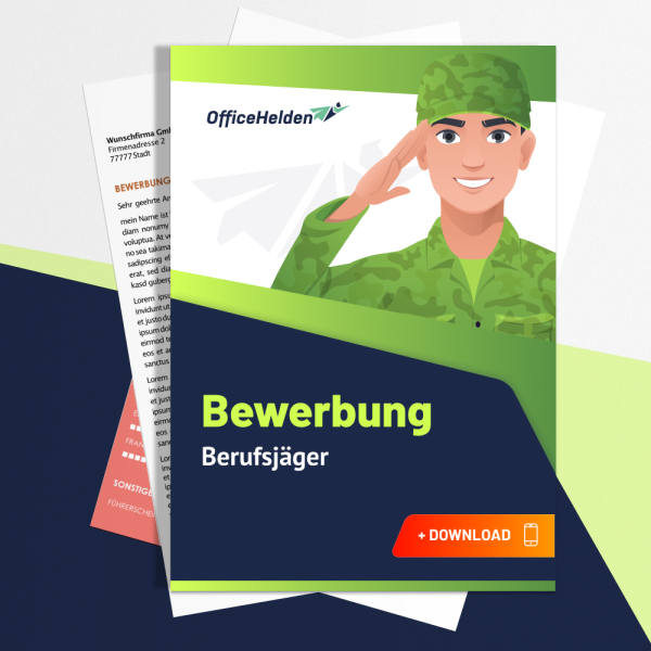 Bewerbung Berufsjäger Komplettpaket I + 20 Designs I Anschreiben, Deckblatt, tabellarischer Lebenslauf & Motivationsschreiben