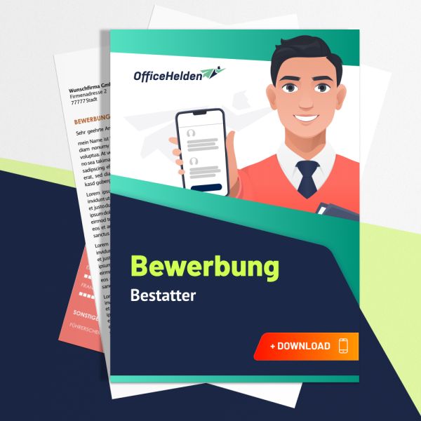 Bewerbung Bestatter Komplettpaket I + 20 Designs I Anschreiben, Deckblatt, tabellarischer Lebenslauf & Motivationsschreiben