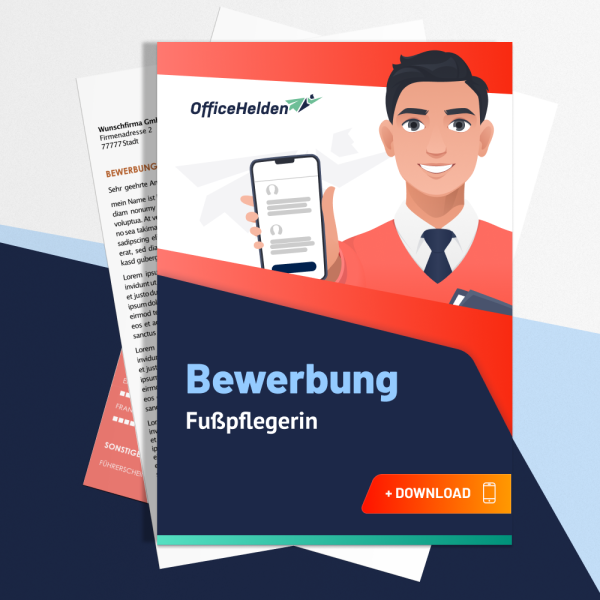 Bewerbung Fußpflegerin Komplettpaket I + 20 Designs I Anschreiben, Deckblatt, tabellarischer Lebenslauf & Motivationsschreiben