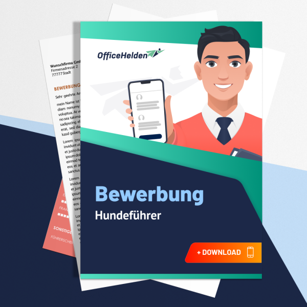 Bewerbung Hundeführer Komplettpaket I + 20 Designs I Anschreiben, Deckblatt, tabellarischer Lebenslauf & Motivationsschreiben