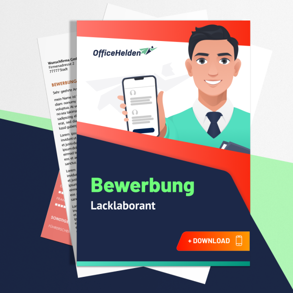 Bewerbung Lacklaborant Komplettpaket I + 20 Designs I Anschreiben, Deckblatt, tabellarischer Lebenslauf & Motivationsschreiben