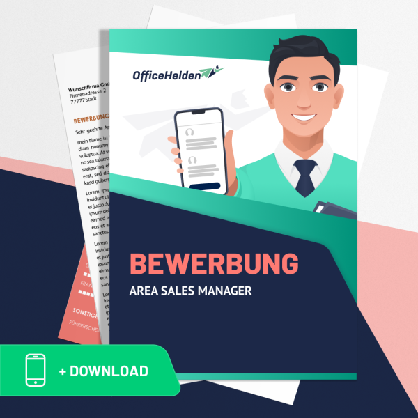 Bewerbung Area Sales Manager Komplettpaket I + 20 Designs I Anschreiben, Deckblatt, tabellarischer Lebenslauf & Motivationsschreiben