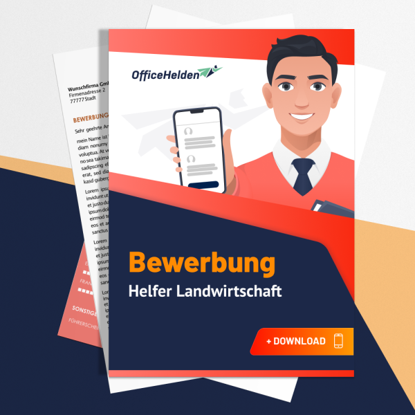 Bewerbung Helfer Landwirtschaft Komplettpaket I + 20 Designs I Anschreiben, Deckblatt, tabellarischer Lebenslauf & Motivationsschreiben