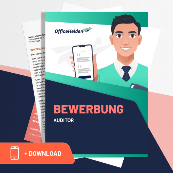 Bewerbung Auditor Komplettpaket I + 20 Designs I Anschreiben, Deckblatt, tabellarischer Lebenslauf & Motivationsschreiben