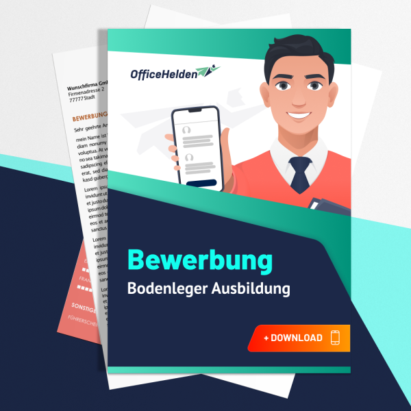 Bewerbung Bodenleger Ausbildung Komplettpaket I + 20 Designs I Anschreiben, Deckblatt, tabellarischer Lebenslauf & Motivationsschreiben