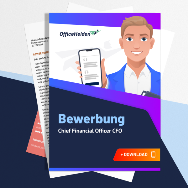 Bewerbung Chief Financial Officer CFO Komplettpaket I + 20 Designs I Anschreiben, Deckblatt, tabellarischer Lebenslauf & Motivationsschreiben