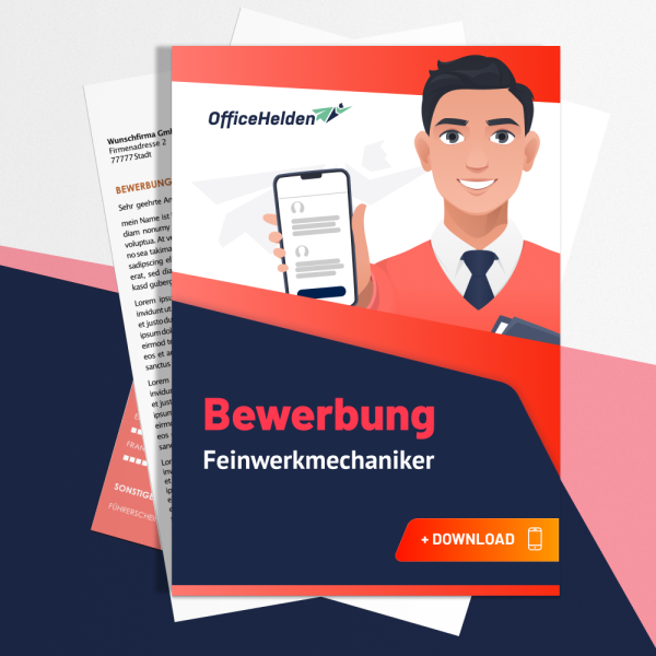 Bewerbung Feinwerkmechaniker Komplettpaket I + 20 Designs I Anschreiben, Deckblatt, tabellarischer Lebenslauf & Motivationsschreiben