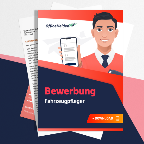 Bewerbung Fahrzeugpfleger Komplettpaket I + 20 Designs I Anschreiben, Deckblatt, tabellarischer Lebenslauf & Motivationsschreiben