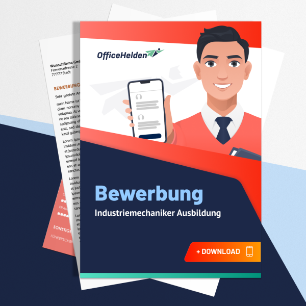 Bewerbung Industriemechaniker Ausbildung Komplettpaket I + 20 Designs I Anschreiben, Deckblatt, tabellarischer Lebenslauf & Motivationsschreiben