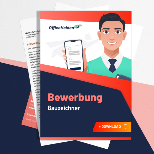 Bewerbung Bauzeichner Komplettpaket I + 20 Designs I Anschreiben, Deckblatt, tabellarischer Lebenslauf & Motivationsschreiben