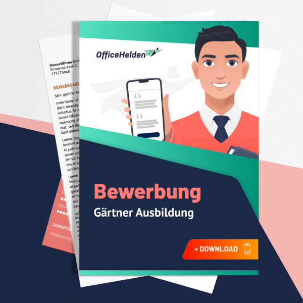 Bewerbung Gärtner Ausbildung Komplettpaket I + 20 Designs I Anschreiben, Deckblatt, tabellarischer Lebenslauf & Motivationsschreiben