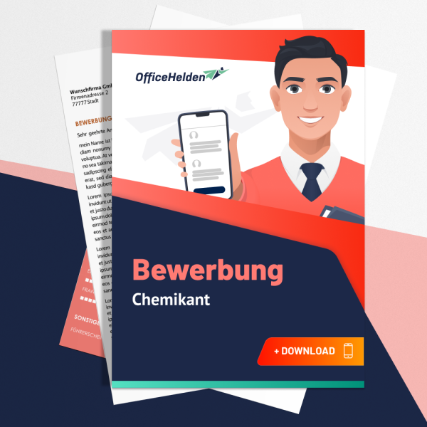 Bewerbung Chemikant Komplettpaket I + 20 Designs I Anschreiben, Deckblatt, tabellarischer Lebenslauf & Motivationsschreiben