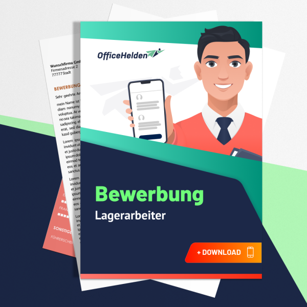 Bewerbung Lagerarbeiter Komplettpaket I + 20 Designs I Anschreiben, Deckblatt, tabellarischer Lebenslauf & Motivationsschreiben