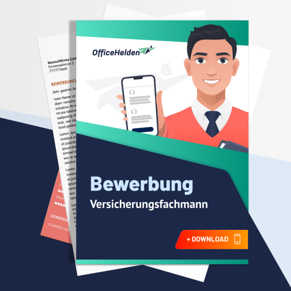 Bewerbung Versicherungsfachmann Komplettpaket I + 20 Designs I Anschreiben, Deckblatt, tabellarischer Lebenslauf & Motivationsschreiben