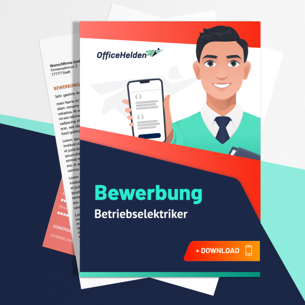 Bewerbung Betriebselektriker Komplettpaket I + 20 Designs I Anschreiben, Deckblatt, tabellarischer Lebenslauf & Motivationsschreiben