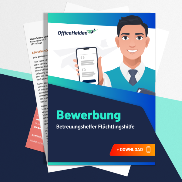 Bewerbung Betreuungshelfer Flüchtlingshilfe Komplettpaket I + 20 Designs I Anschreiben, Deckblatt, tabellarischer Lebenslauf & Motivationsschreiben