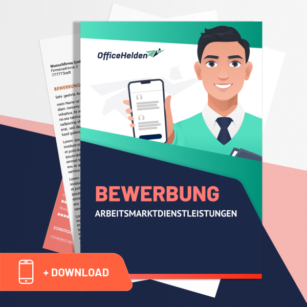 Bewerbung Arbeitsmarktdienstleistungen Komplettpaket I + 20 Designs I Anschreiben, Deckblatt, tabellarischer Lebenslauf & Motivationsschreiben