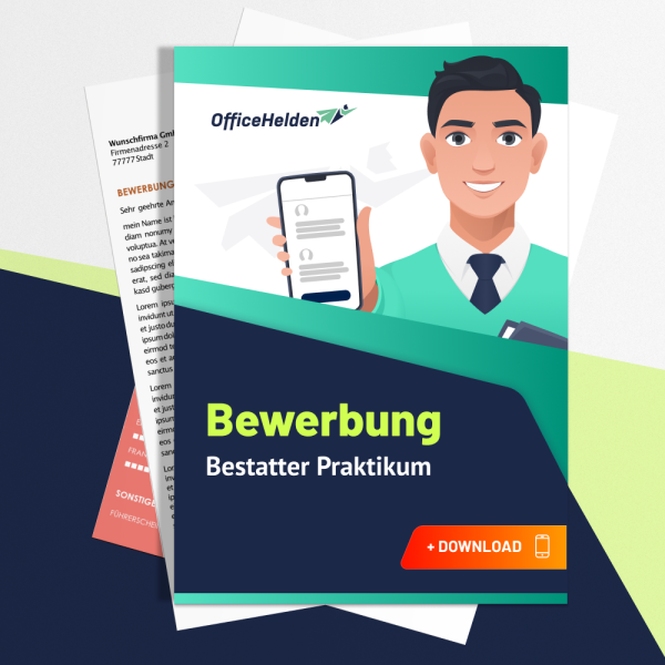 Bewerbung Bestatter Praktikum Komplettpaket I + 20 Designs I Anschreiben, Deckblatt, tabellarischer Lebenslauf & Motivationsschreiben