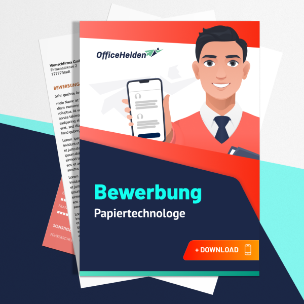 Bewerbung Papiertechnologe Komplettpaket I + 20 Designs I Anschreiben, Deckblatt, tabellarischer Lebenslauf & Motivationsschreiben