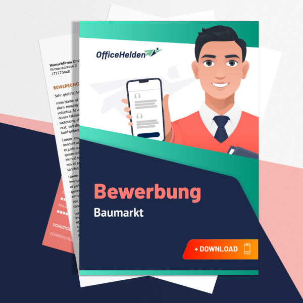 Bewerbung Baumarkt Komplettpaket I + 20 Designs I Anschreiben, Deckblatt, tabellarischer Lebenslauf & Motivationsschreiben